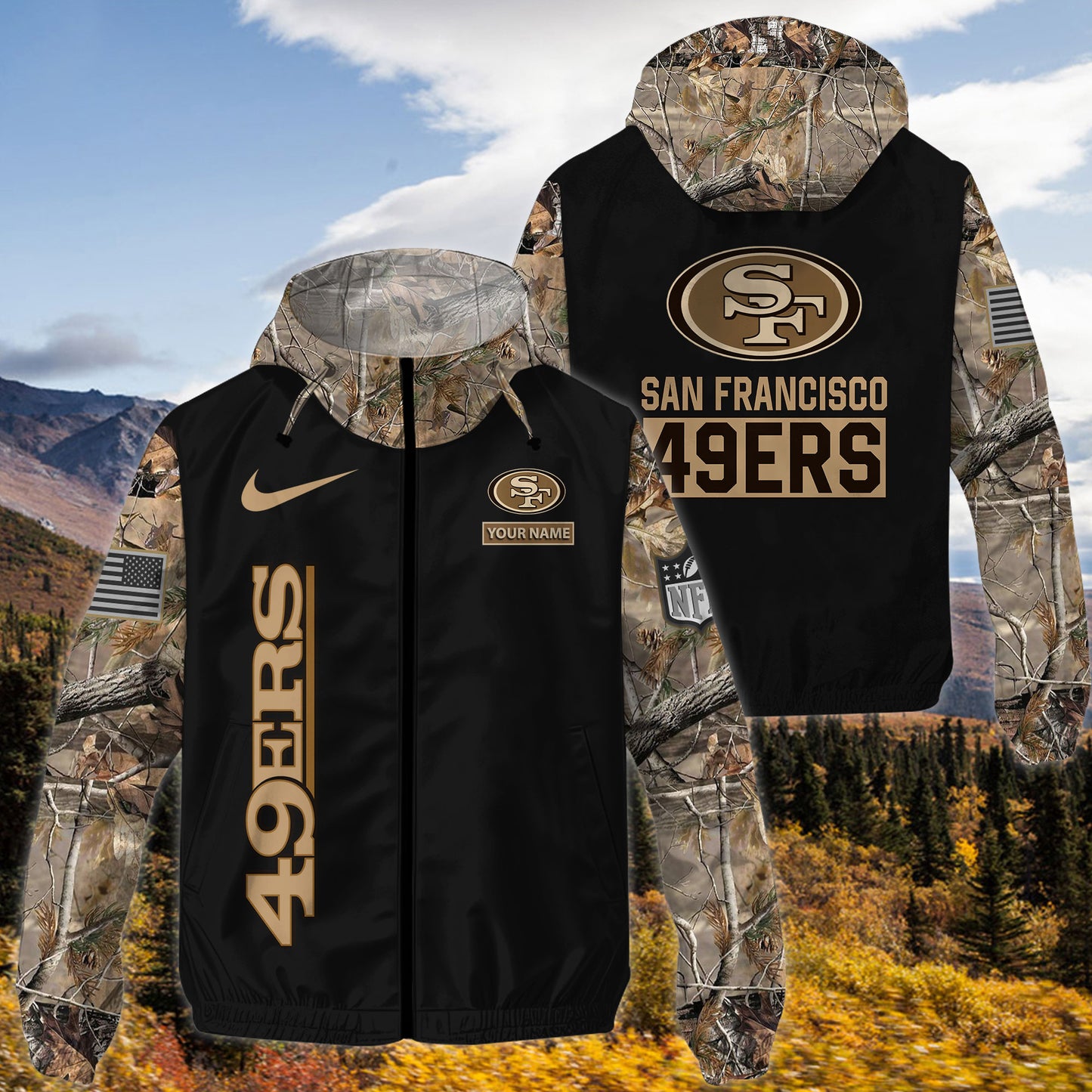 San Francisco 49ers Personalized Hunting Outdoor Jacket AZBTOJ000108