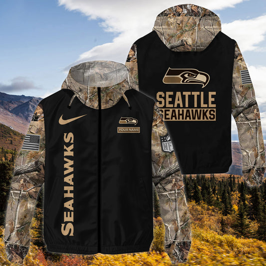 Seattle Seahawks Personalized Hunting Outdoor Jacket  AZBTOJ000109