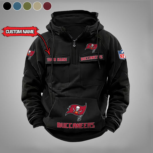 Tampa Bay Buccaneers New Personalized Multi-Pockets Zip Hoodie AZBTMZHD000006