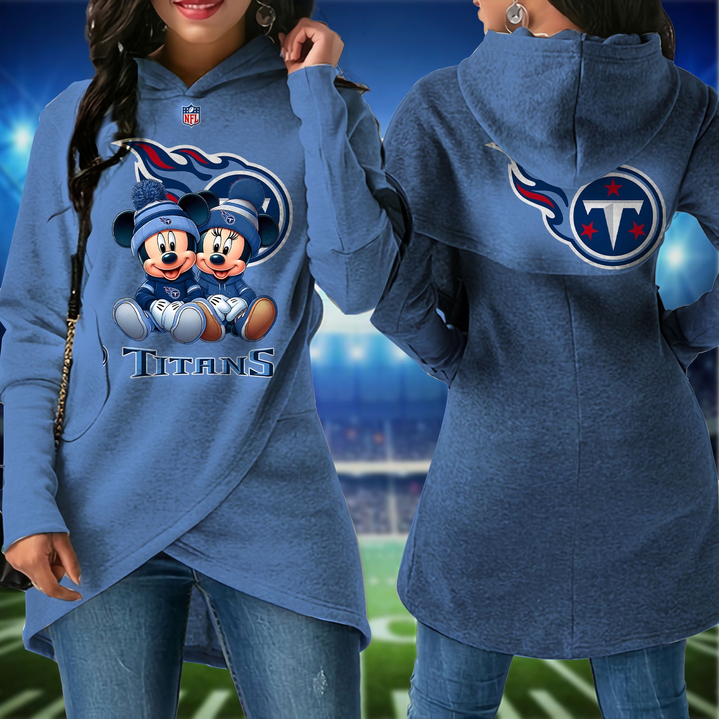 Tennessee Titans  Mickey Limited Edition Women Irregular Hoodie AZBTWMHD000032