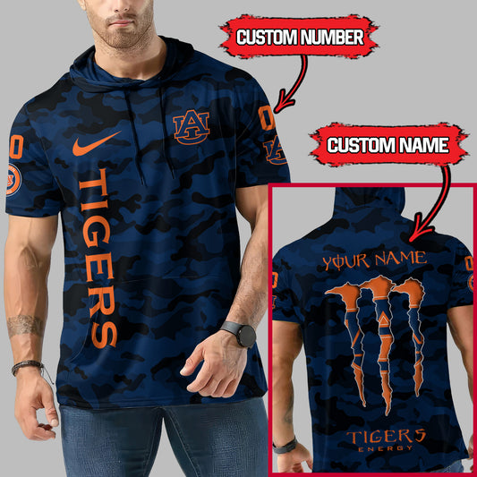 Auburn Tigers Personalized Camo Short Sleeve Hoodie AZBTSSHD000035