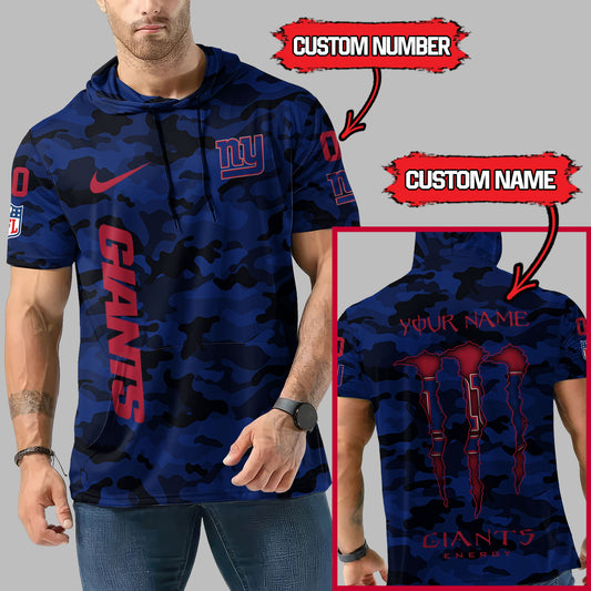 New York Giants Personalized Camo Short Sleeve Hoodie AZBTSSHD000055