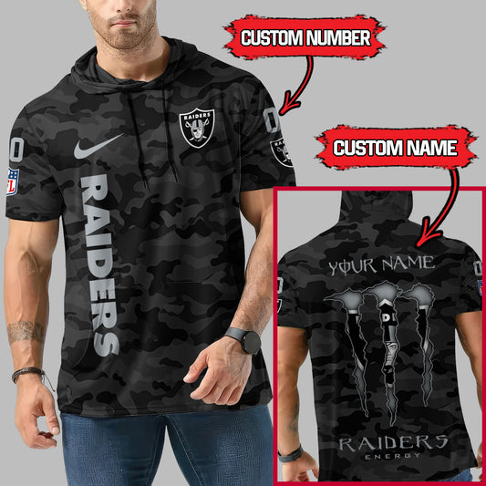 Las Vegas Raiders Personalized Camo Short Sleeve Hoodie AZBTSSHD000045