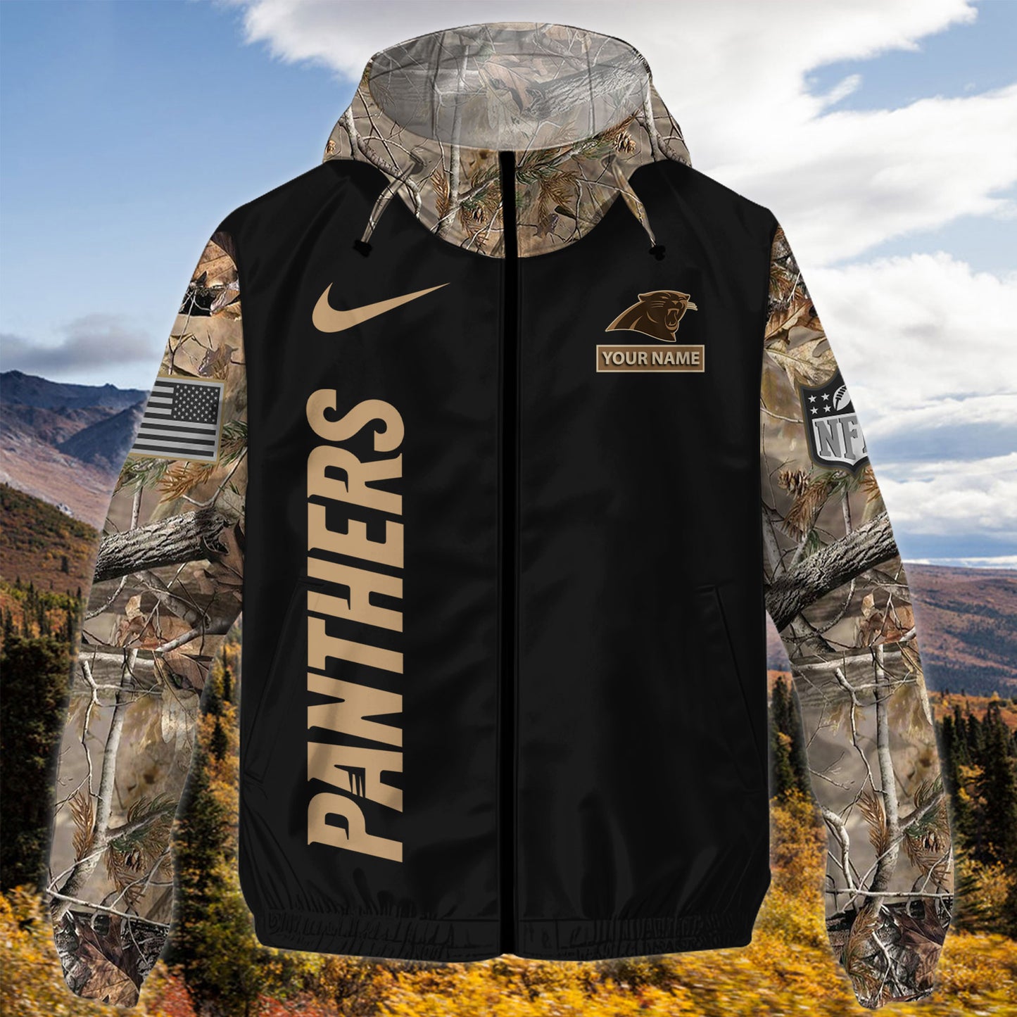 Carolina Panthers Personalized Hunting Outdoor Jacket  AZBTOJ000115