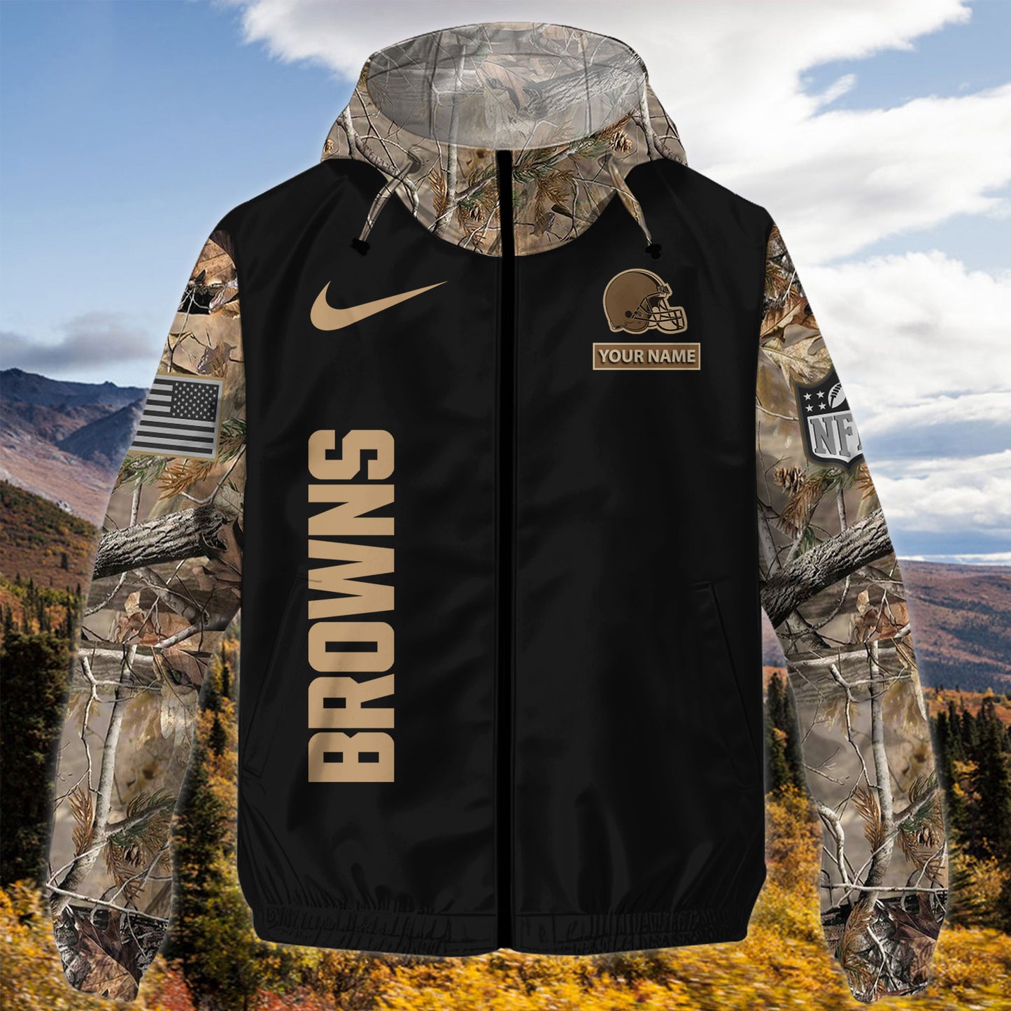 Cleveland Browns Personalized Hunting Outdoor Jacket  AZBTOJ000118