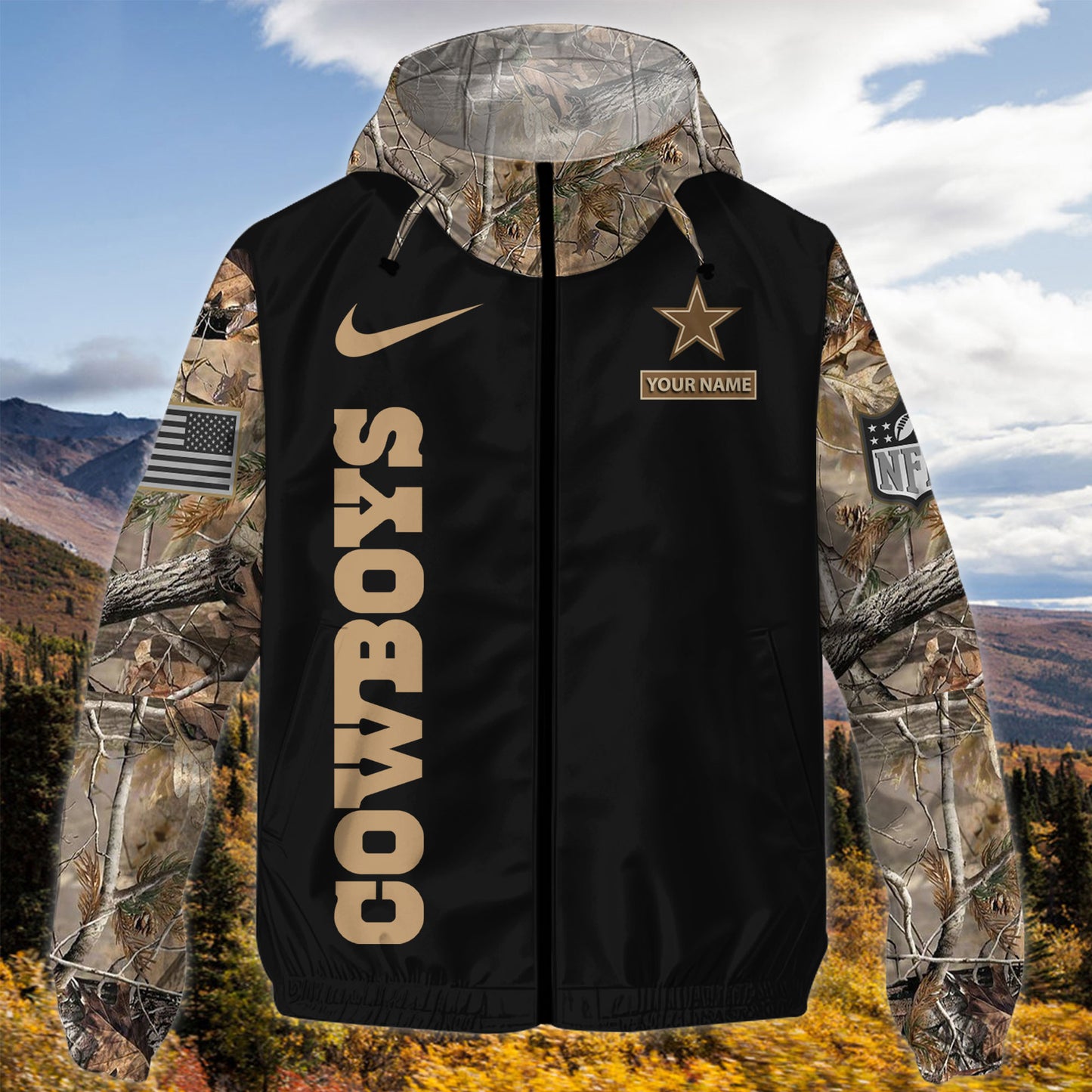 Dallas Cowboys Personalized Hunting Outdoor Jacket  AZBTOJ000119
