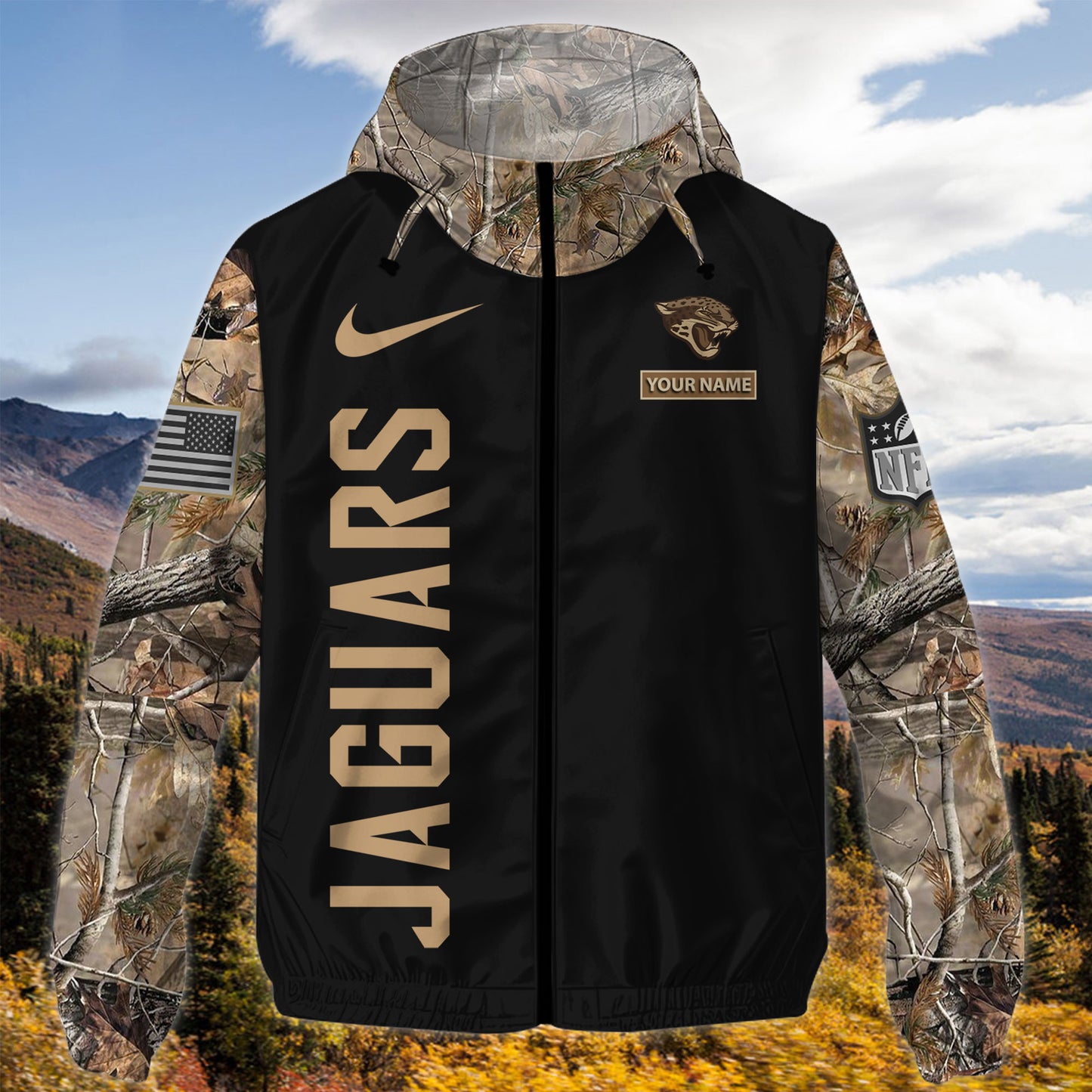 Jacksonville Jaguars Personalized Hunting Outdoor Jacket  AZBTOJ000127