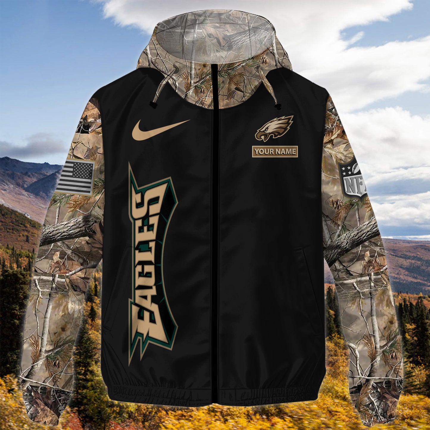 Philadelphia Eagles Personalized Hunting Outdoor Jacket  AZBTOJ000104