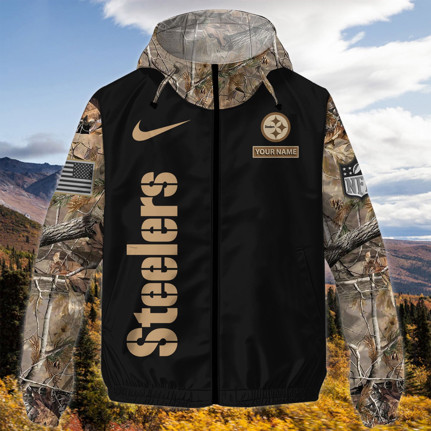 Pittsburgh Steelers Personalized Hunting Outdoor Jacket  AZBTOJ000105