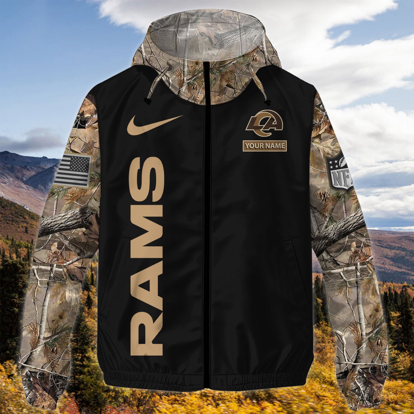 Los Angeles Rams Personalized Hunting Outdoor Jacket AZBTOJ000106