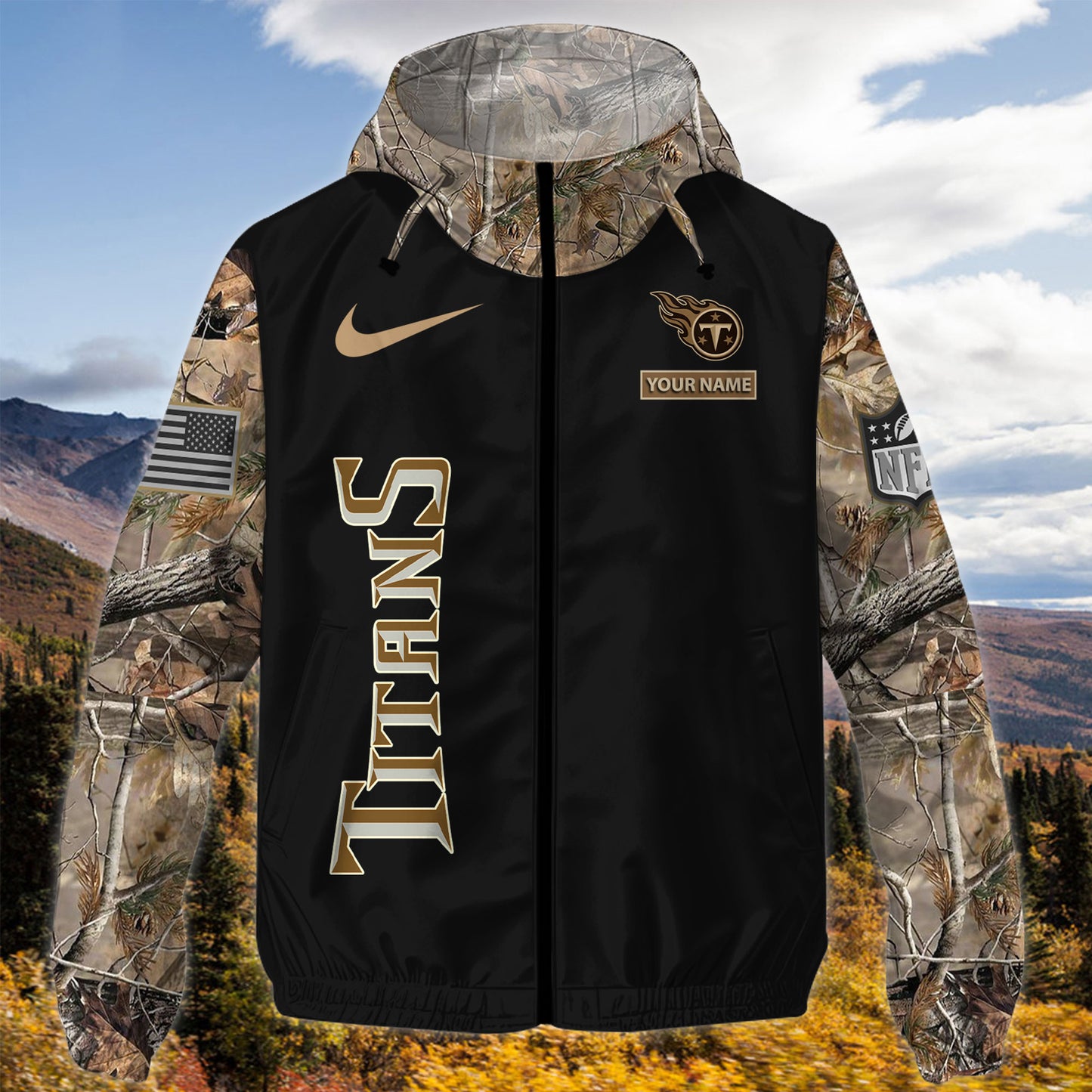 Tennessee Titans Personalized Hunting Outdoor Jacket  AZBTOJ000111