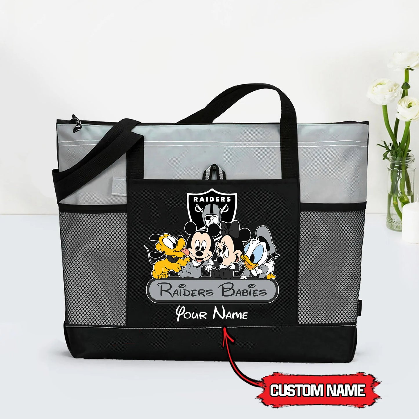 Las Vegas Raiders Personalized Babies Tote Bag AZBTBTB000004