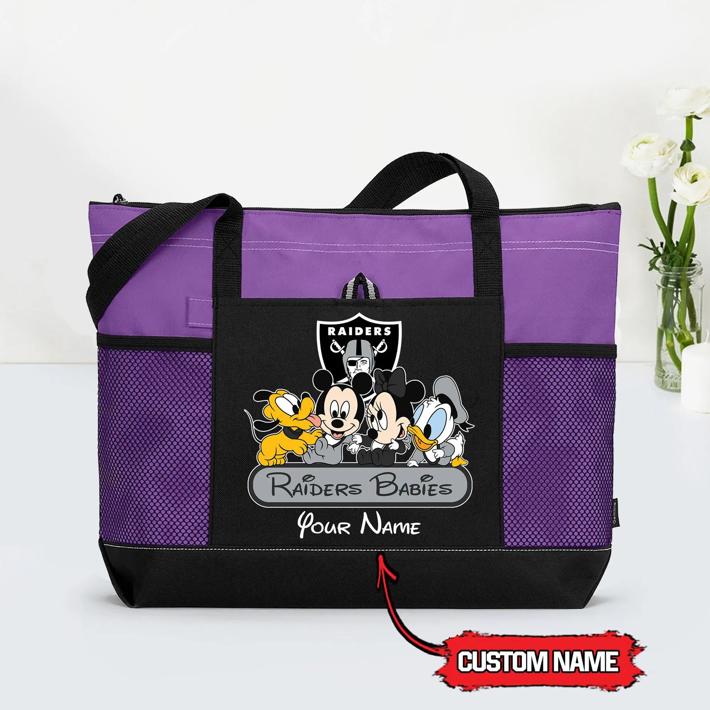 Las Vegas Raiders Personalized Babies Tote Bag AZBTBTB000004