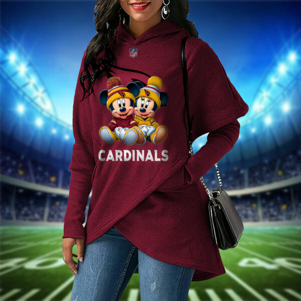 Arizona Cardinals  Mickey Limited Edition Women Irregular Hoodie AZBTWMHD000012