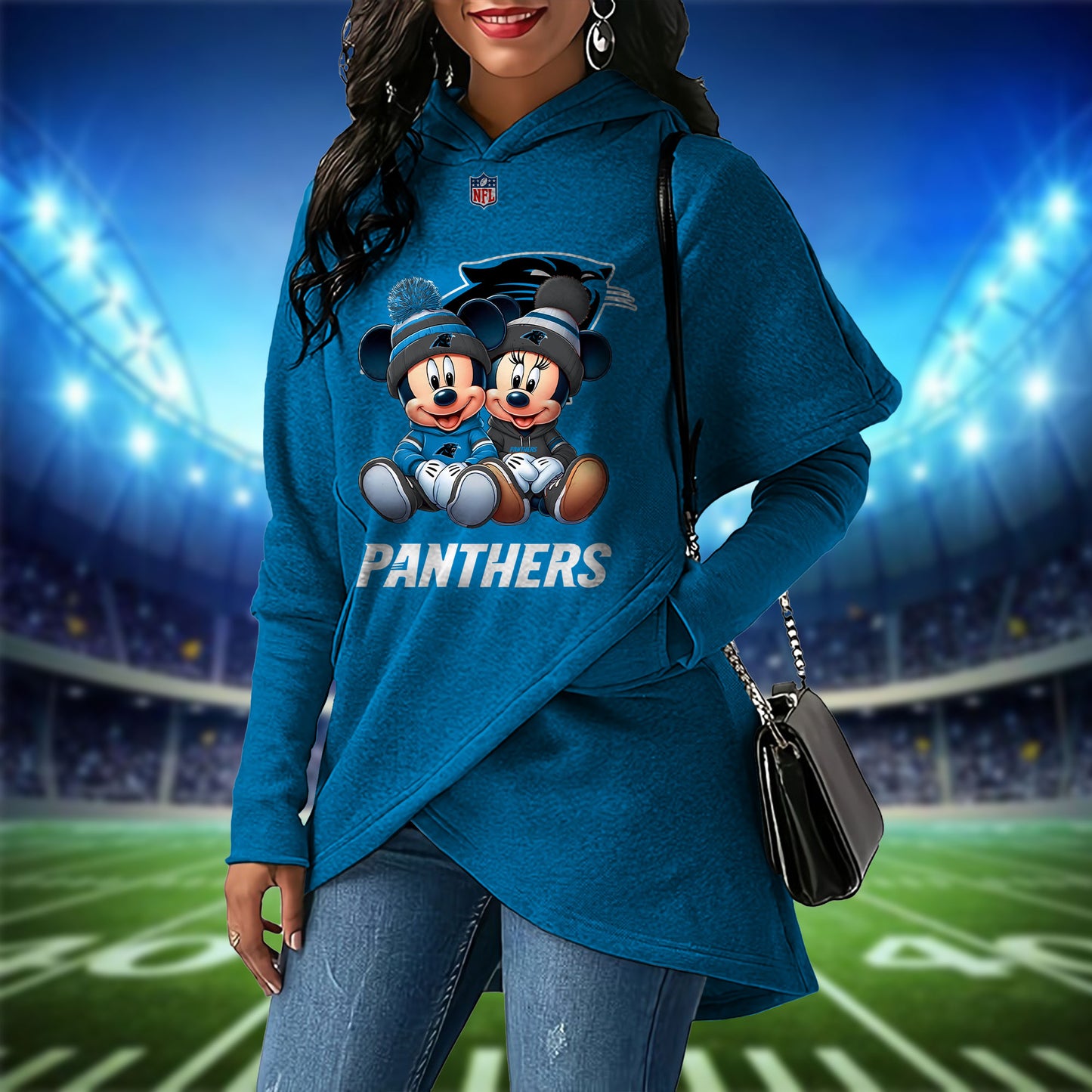 Carolina Panthers  Mickey Limited Edition Women Irregular Hoodie AZBTWMHD000016