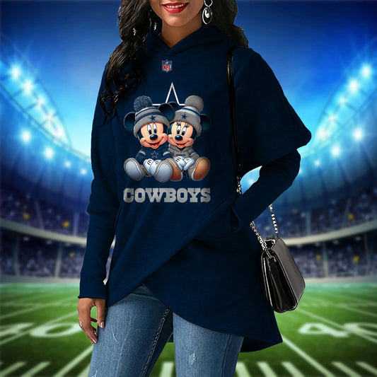 Dallas Cowboys  Mickey Limited Edition Women Irregular Hoodie AZBTWMHD000020