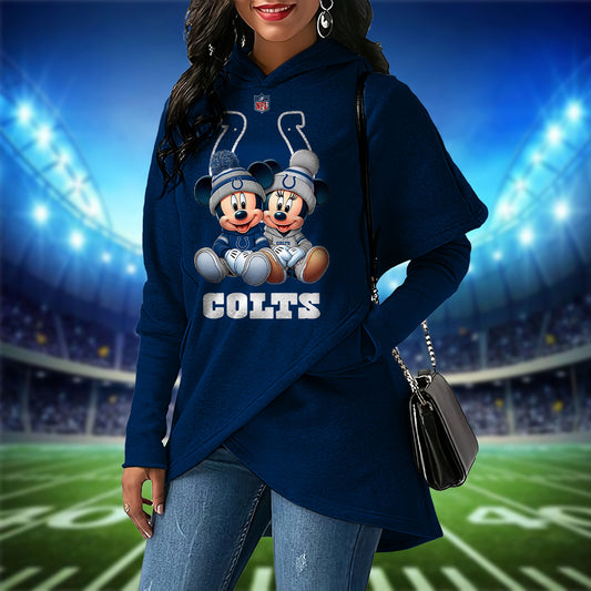 Indianapolis Colts  Mickey Limited Edition Women Irregular Hoodie AZBTWMHD000025