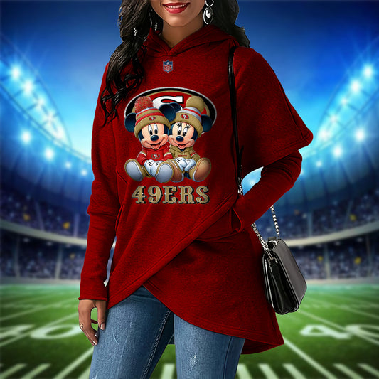 San Francisco 49ers  Mickey Limited Edition Women Irregular Hoodie AZBTWMHD000029