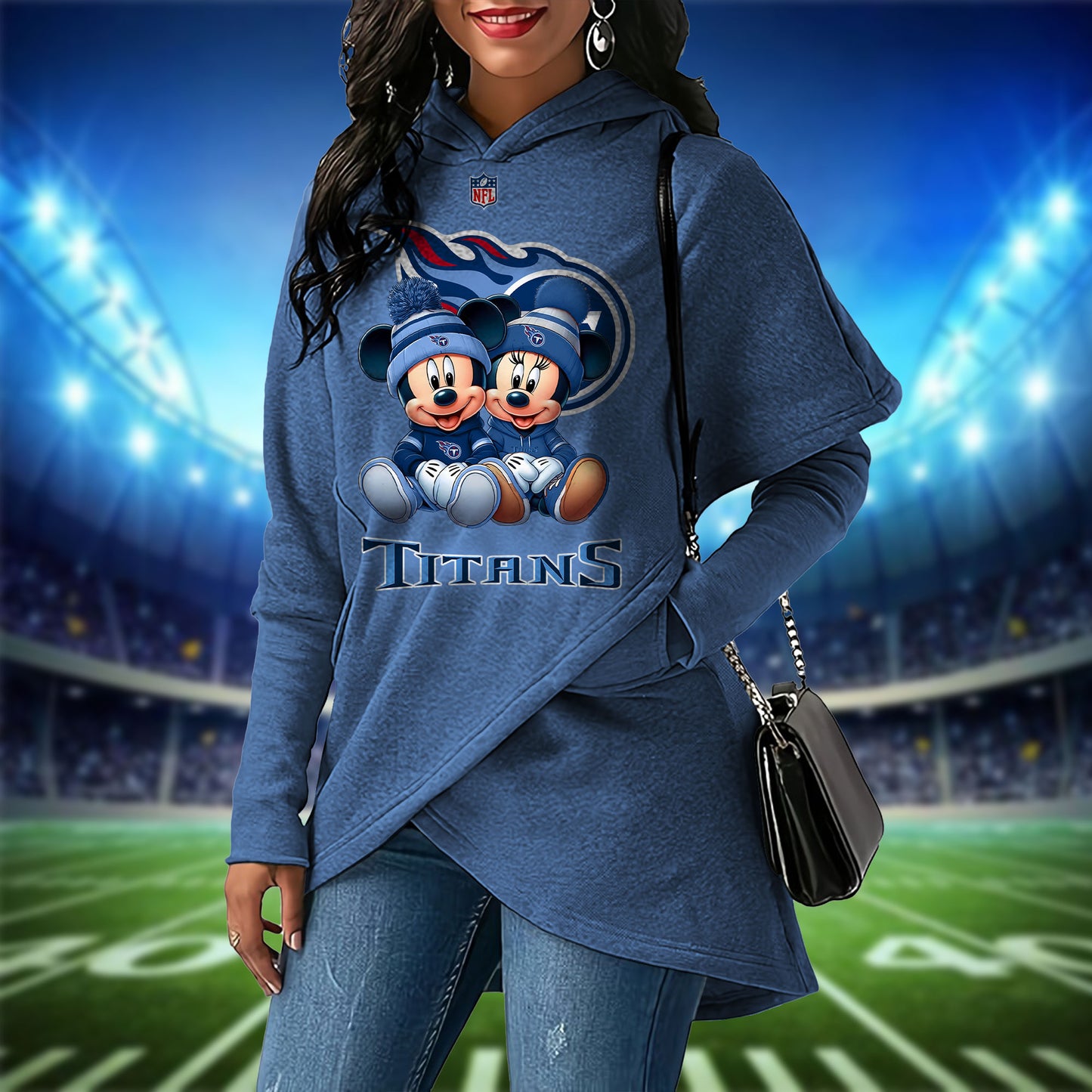 Tennessee Titans  Mickey Limited Edition Women Irregular Hoodie AZBTWMHD000032