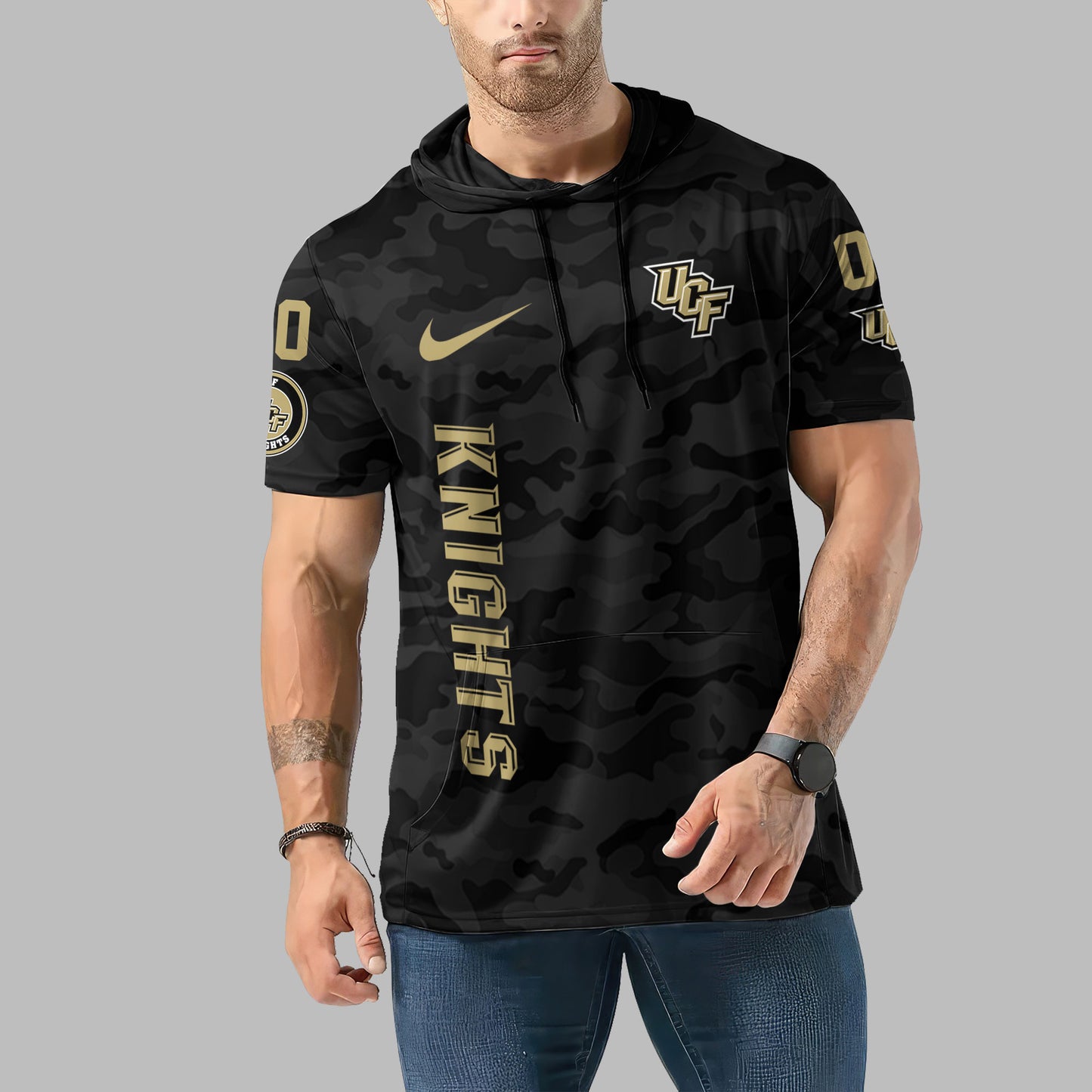 UCF Knights Personalized Camo Short Sleeve Hoodie AZBTSSHD000009