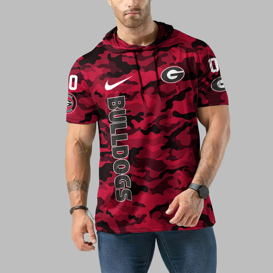 Georgia Bulldogs Personalized Camo Short Sleeve Hoodie AZBTSSHD000018