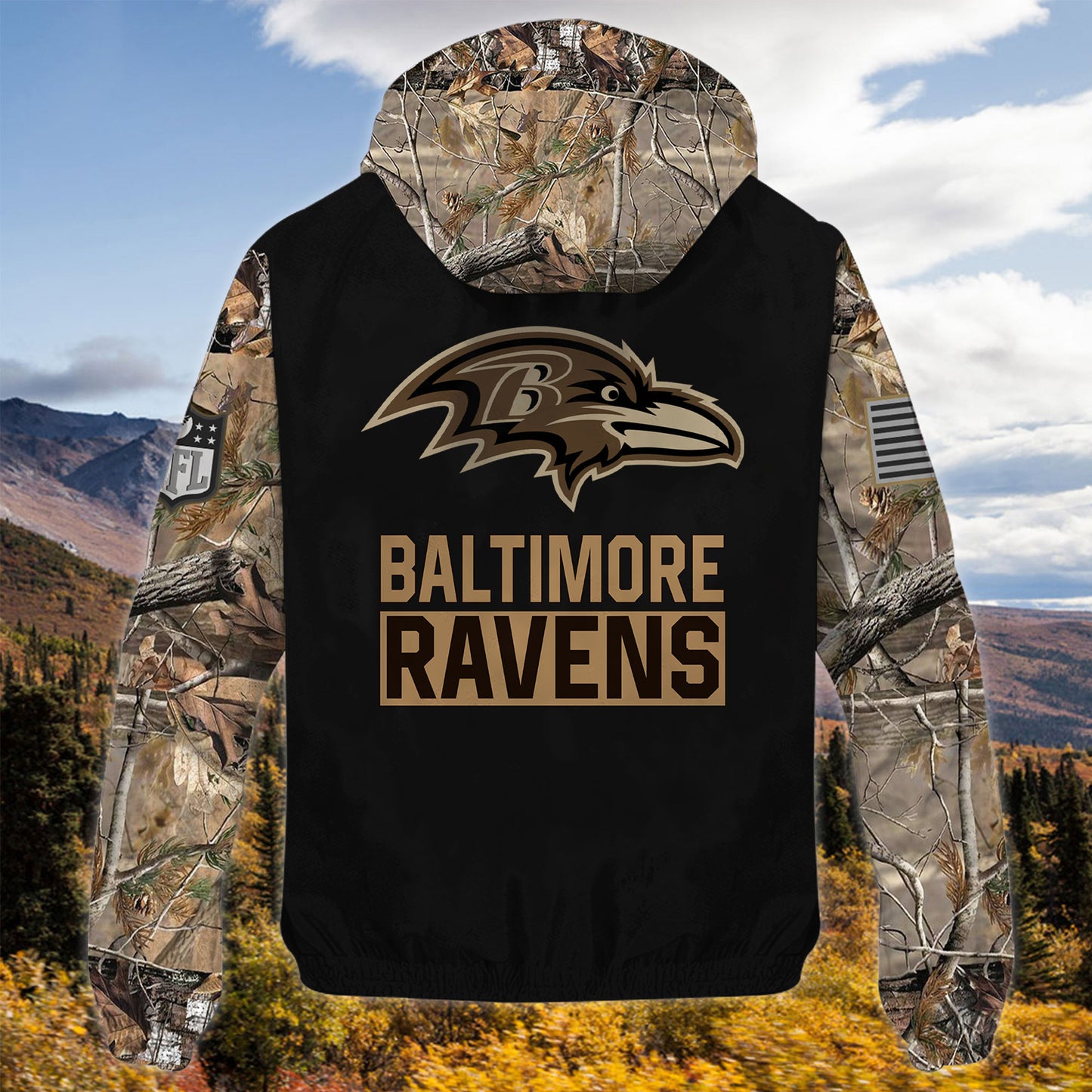 Baltimore Ravens Personalized Hunting Outdoor Jacket  AZBTOJ000113