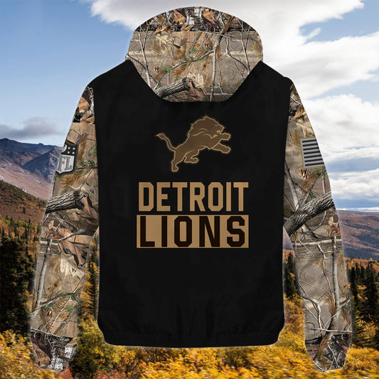 Detroit Lions Personalized Hunting Outdoor Jacket  AZBTOJ000121