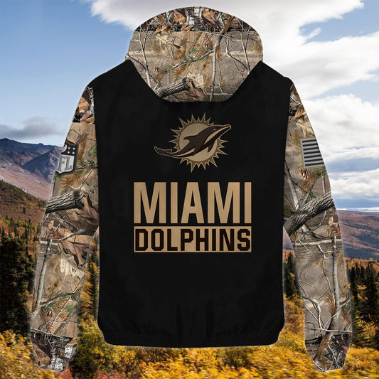 Miami Dolphins Personalized Hunting Outdoor Jacket  AZBTOJ000097