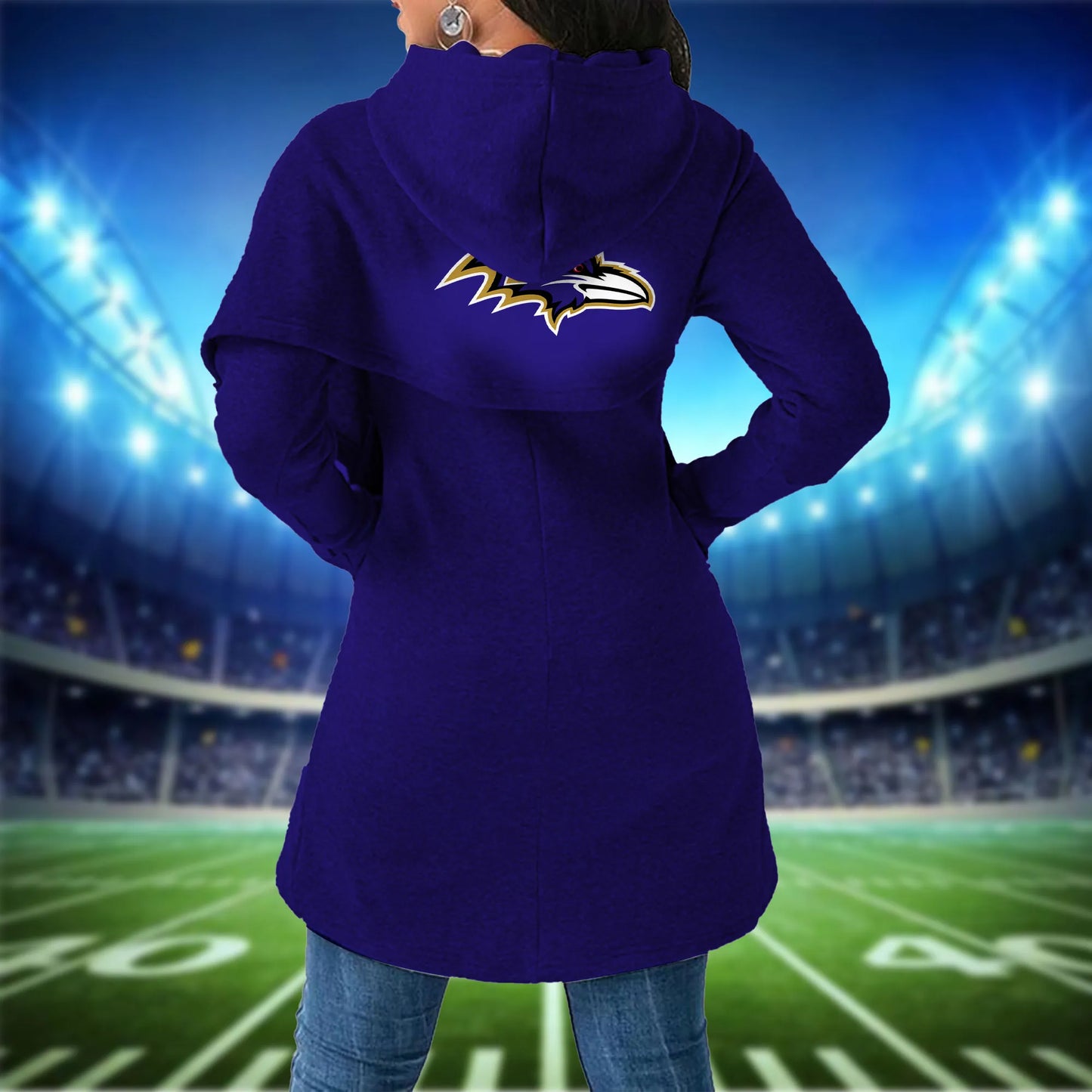 Baltimore Ravens  Mickey Limited Edition Women Irregular Hoodie AZBTWMHD000014