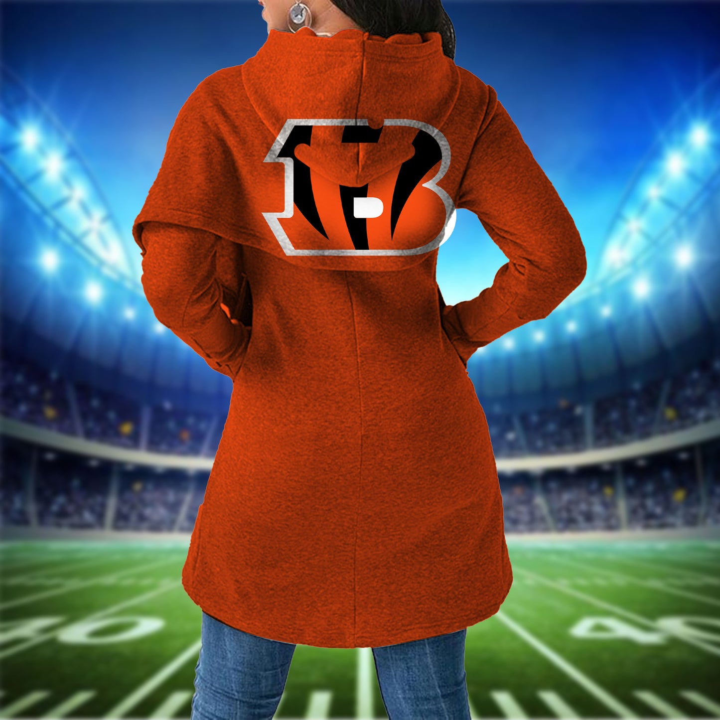 Cincinnati Bengals  Mickey Limited Edition Women Irregular Hoodie AZBTWMHD000018