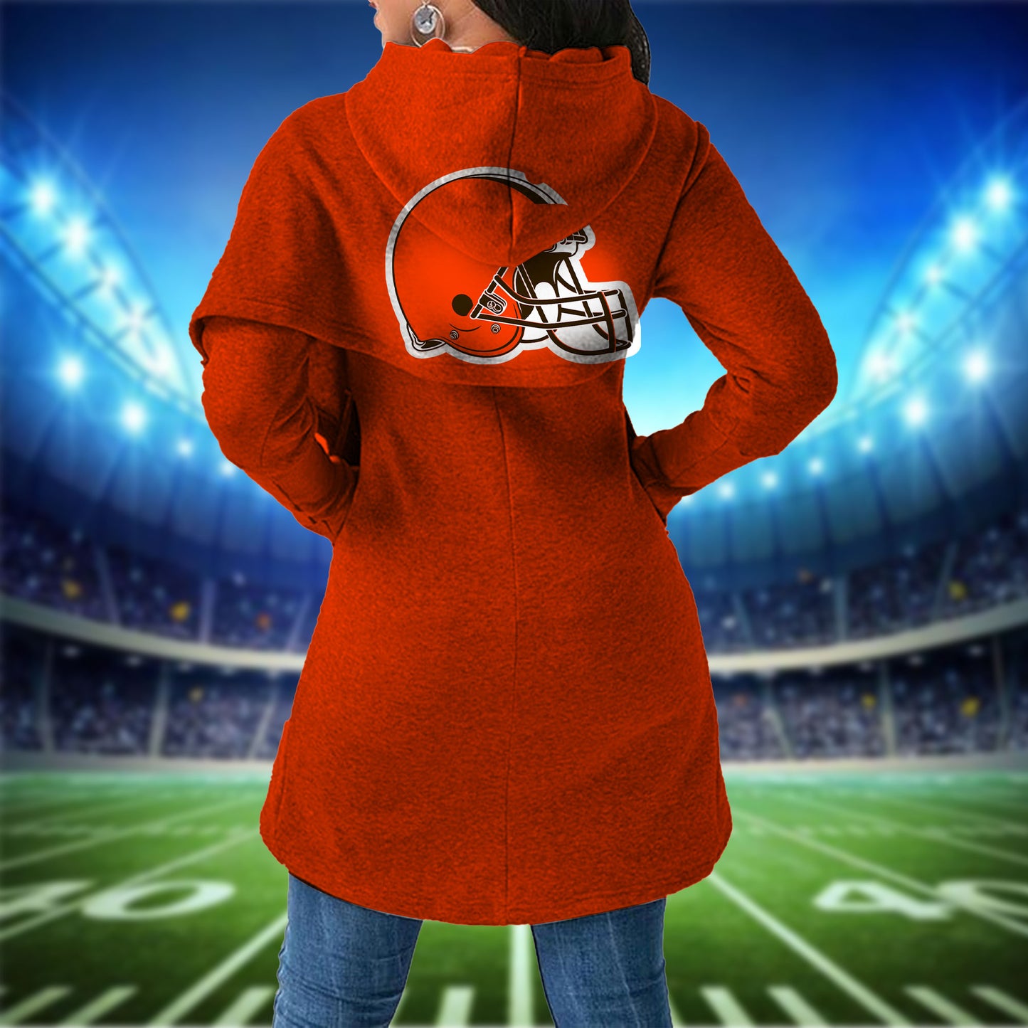 Cleveland Browns  Mickey Limited Edition Women Irregular Hoodie AZBTWMHD000019