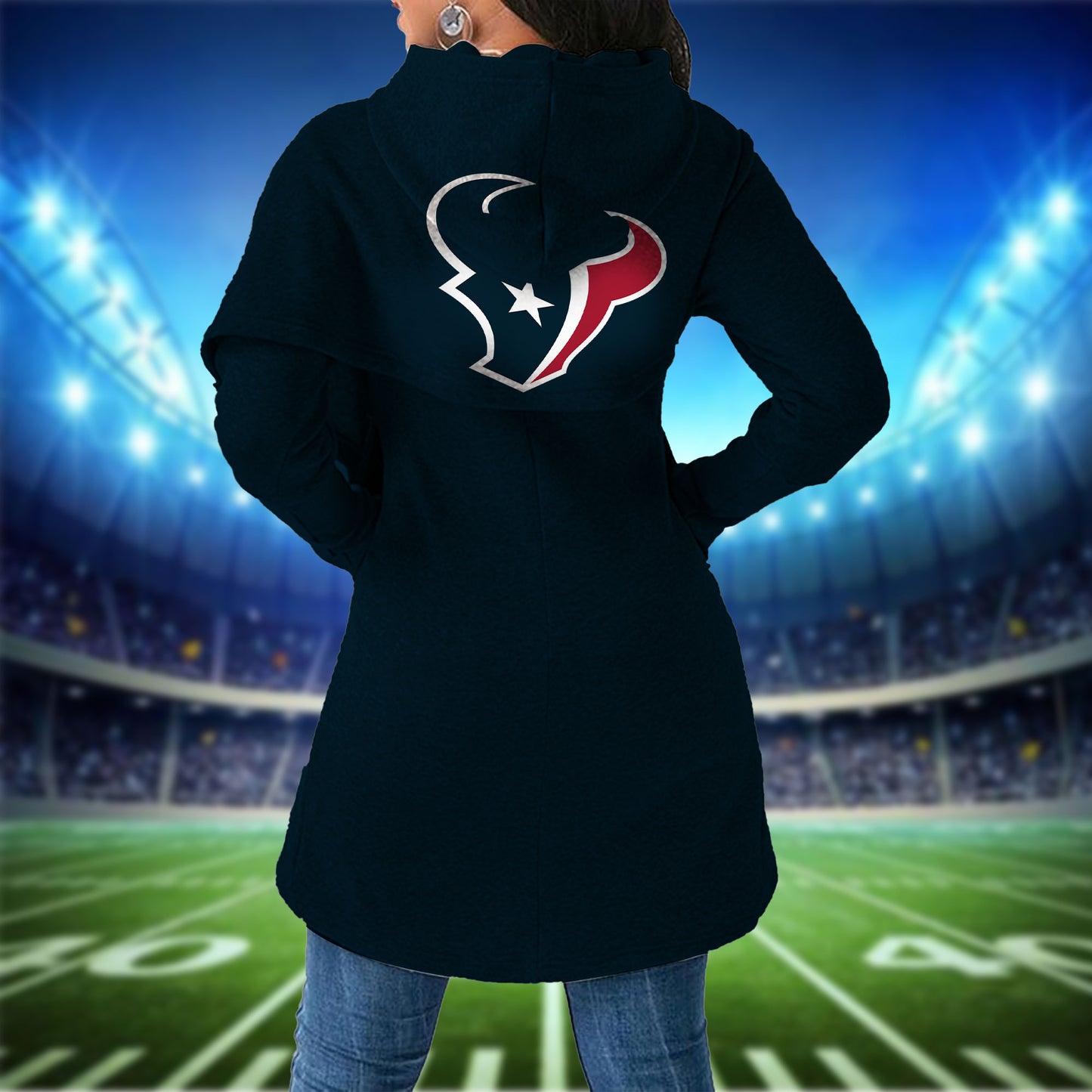 Houston Texans  Mickey Limited Edition Women Irregular Hoodie AZBTWMHD000024
