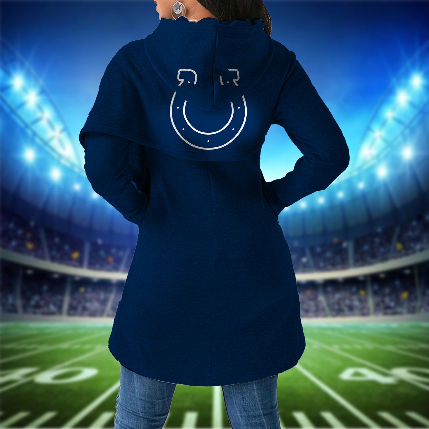Indianapolis Colts  Mickey Limited Edition Women Irregular Hoodie AZBTWMHD000025