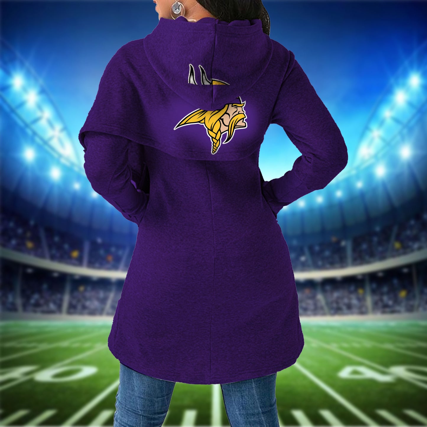 Minnesota Vikings  Mickey Limited Edition Women Irregular Hoodie AZBTWMHD000003