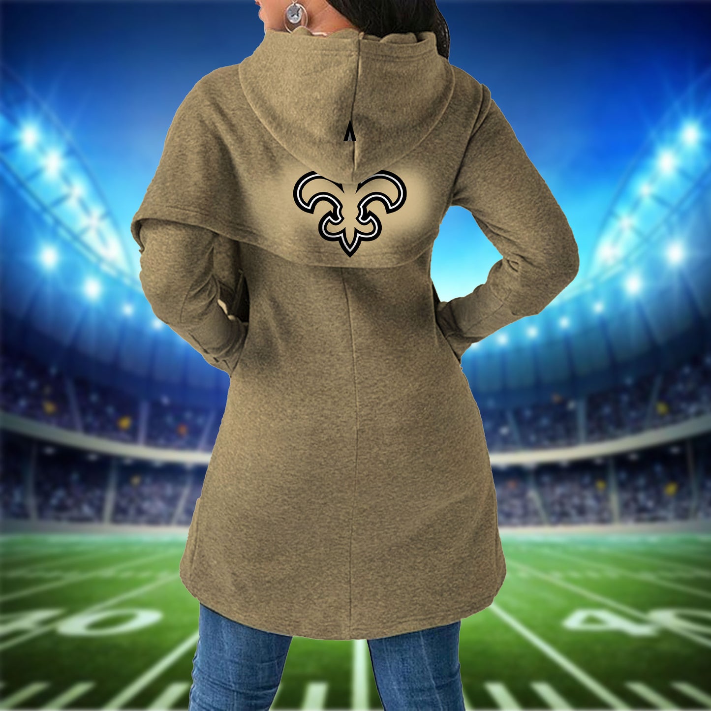 New Orleans Saints  Mickey Limited Edition Women Irregular Hoodie AZBTWMHD000005