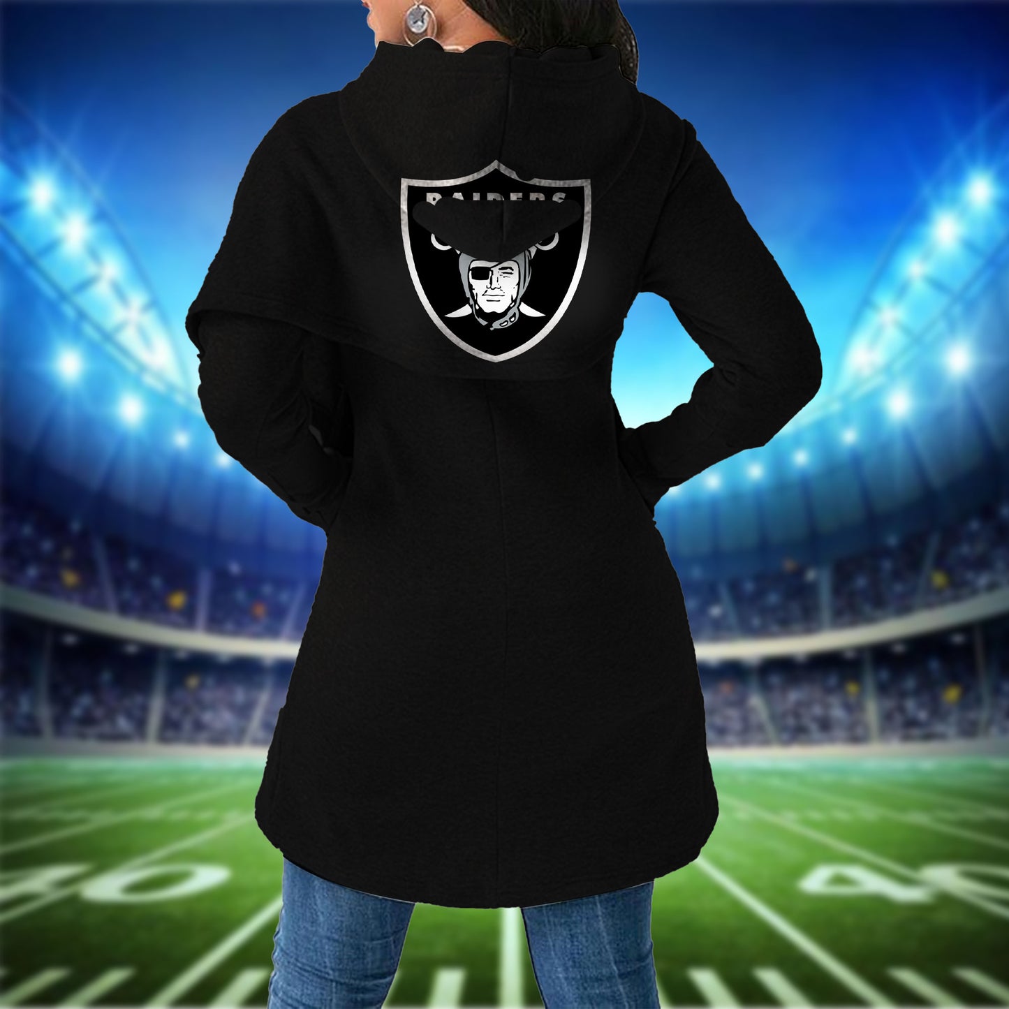 Las Vegas Raiders  Mickey Limited Edition Women Irregular Hoodie AZBTWMHD000008