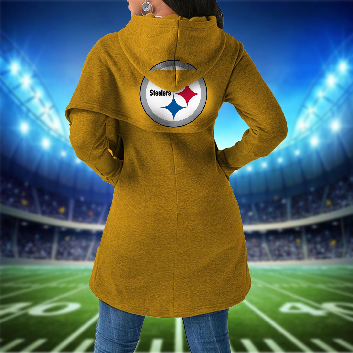 Pittsburgh Steelers  Mickey Limited Edition Women Irregular Hoodie AZBTWMHD000010