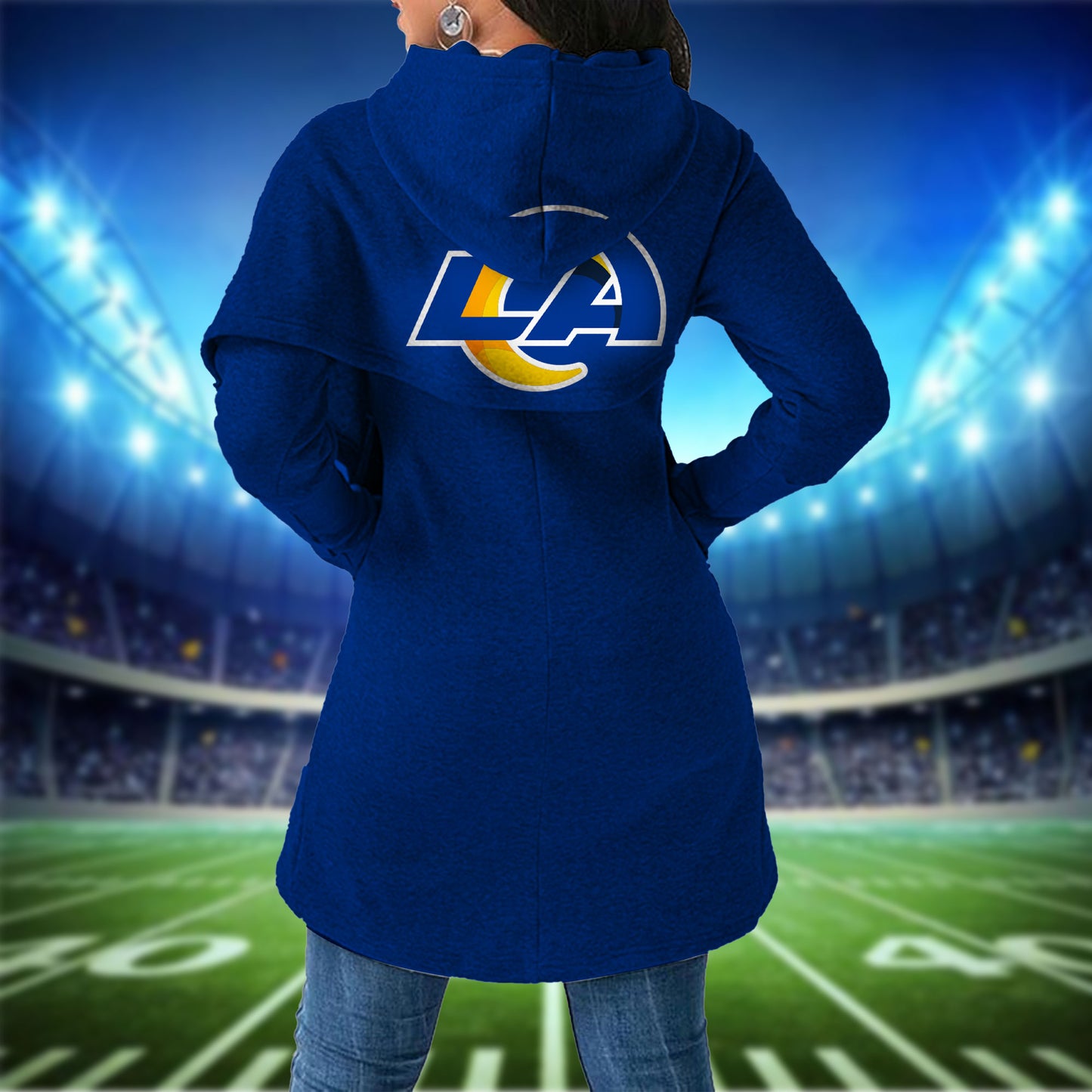 Los Angeles Rams  Mickey Limited Edition Women Irregular Hoodie AZBTWMHD000011