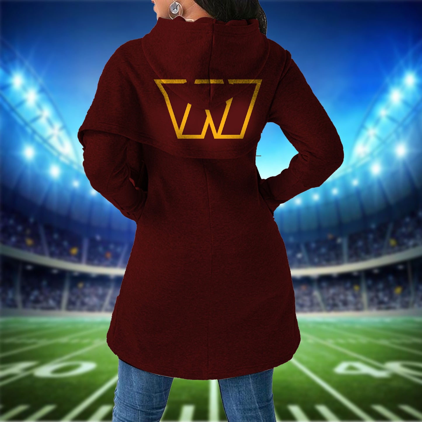 Washington Commanders  Mickey Limited Edition Women Irregular Hoodie AZBTWMHD000001