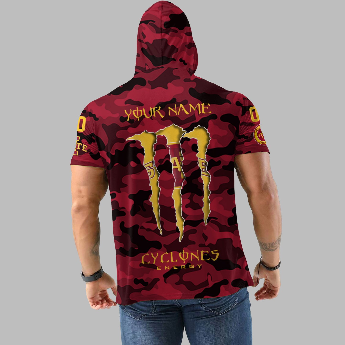 Iowa State Cyclones Personalized Camo Short Sleeve Hoodie AZBTSSHD000021
