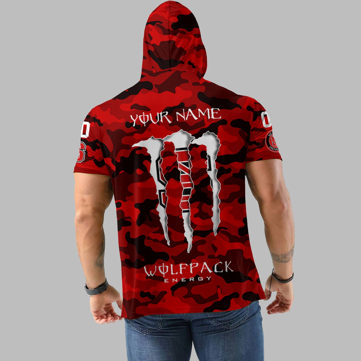 NC State Wolfpack Personalized Camo Short Sleeve Hoodie AZBTSSHD000029