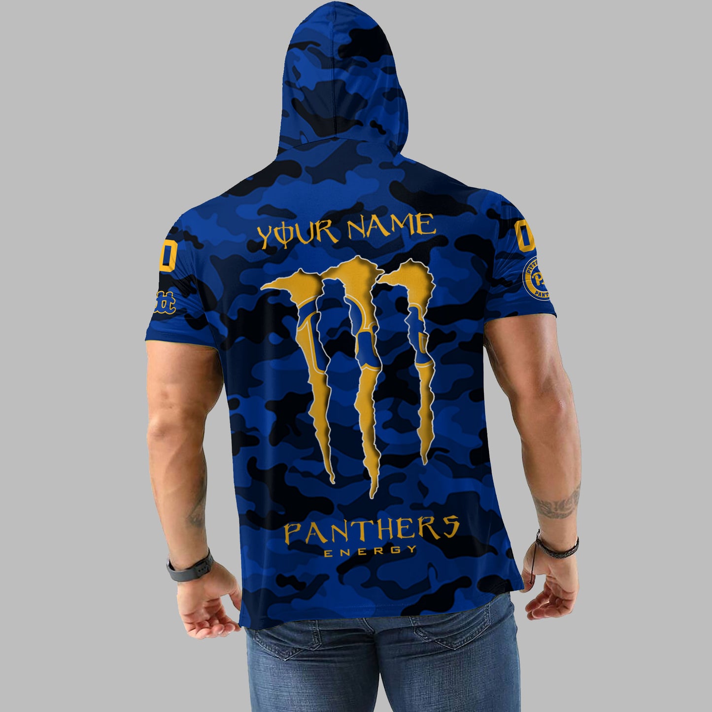 Pittsburgh Panthers Personalized Camo Short Sleeve Hoodie AZBTSSHD000004
