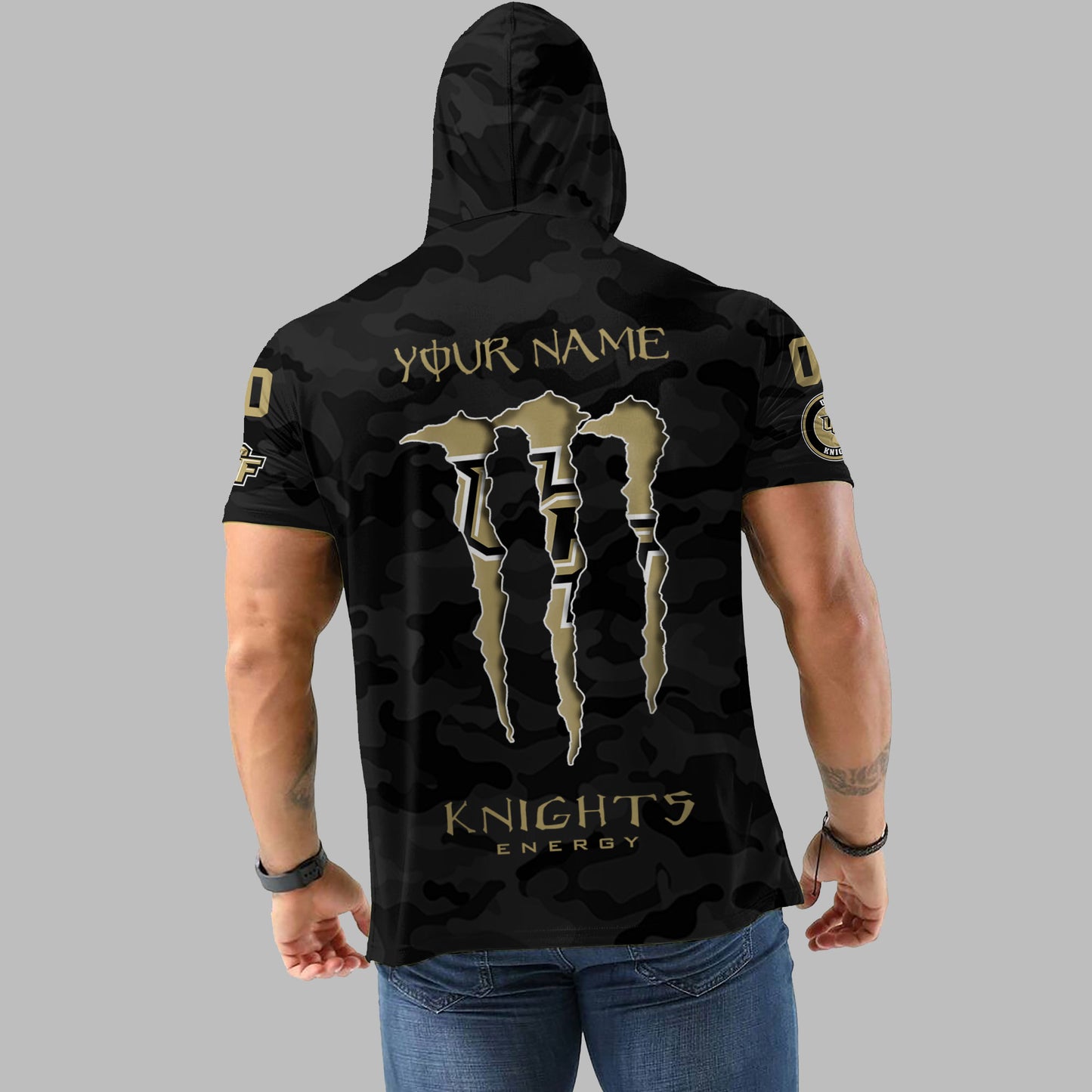UCF Knights Personalized Camo Short Sleeve Hoodie AZBTSSHD000009