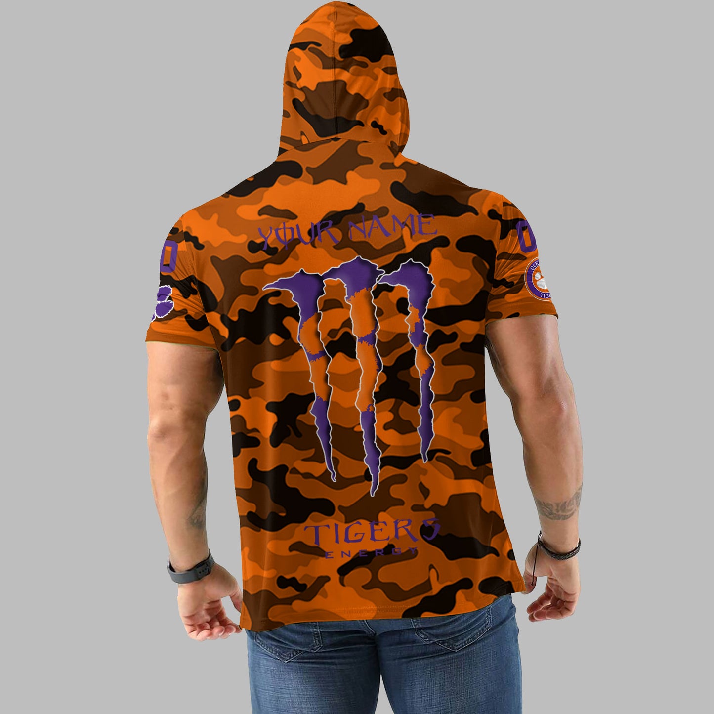 Clemson Tigers Personalized Camo Short Sleeve Hoodie AZBTSSHD000037