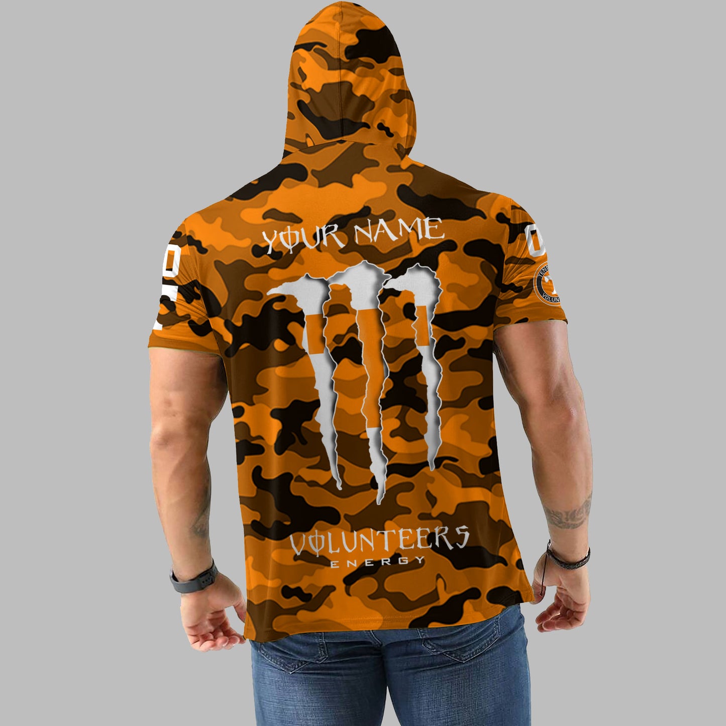 Tennessee Volunteers Personalized Camo Short Sleeve Hoodie AZBTSSHD000019