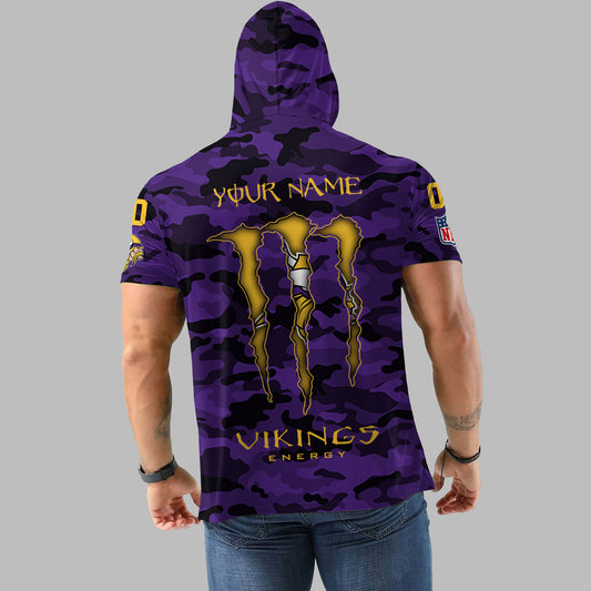 Minnesota Vikings Personalized Camo Short Sleeve Hoodie AZBTSSHD000052