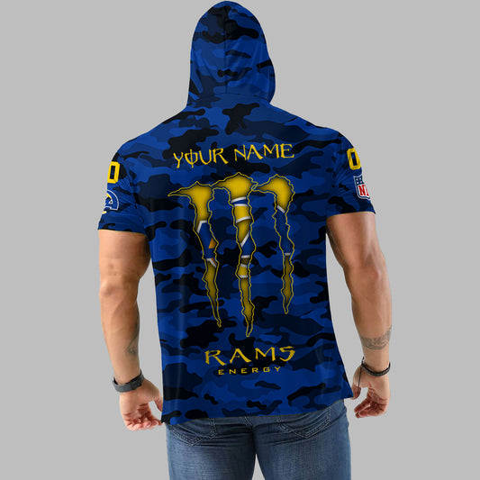 Los Angeles Rams Personalized Camo Short Sleeve Hoodie AZBTSSHD000048