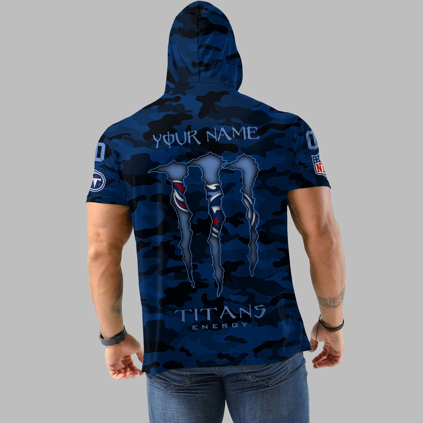 Tennessee Titans Personalized Camo Short Sleeve Hoodie AZBTSSHD000042