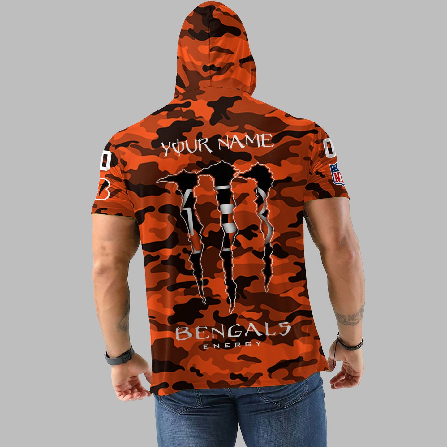 Cincinnati Bengals Personalized Camo Short Sleeve Hoodie AZBTSSHD000057