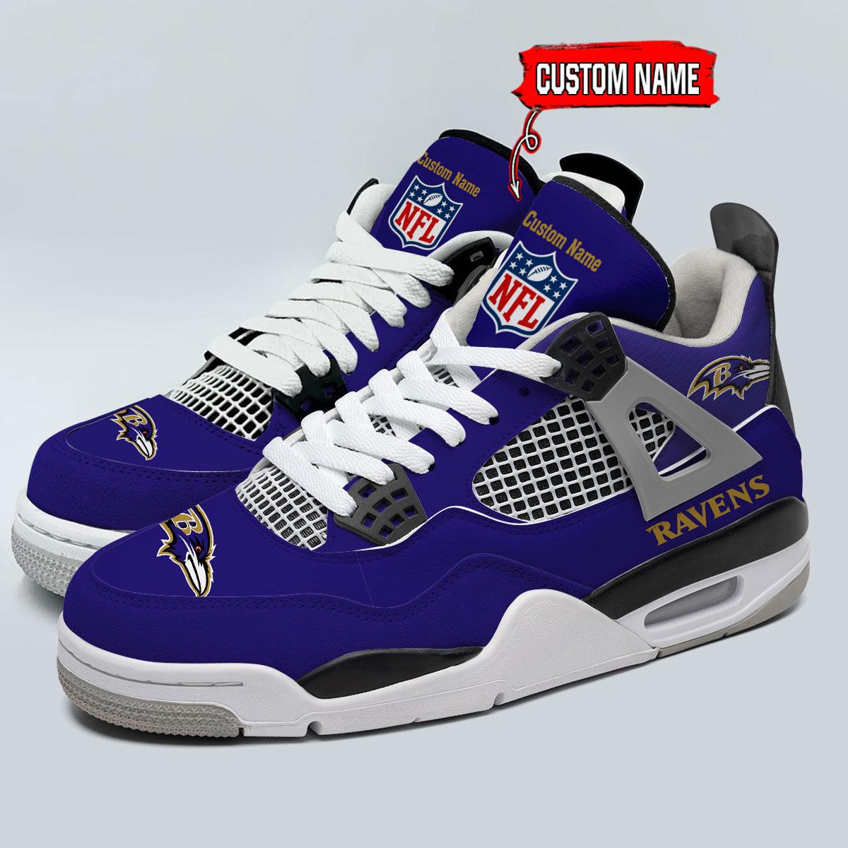 Baltimore Ravens Personalized AJ4 Sneaker BG331